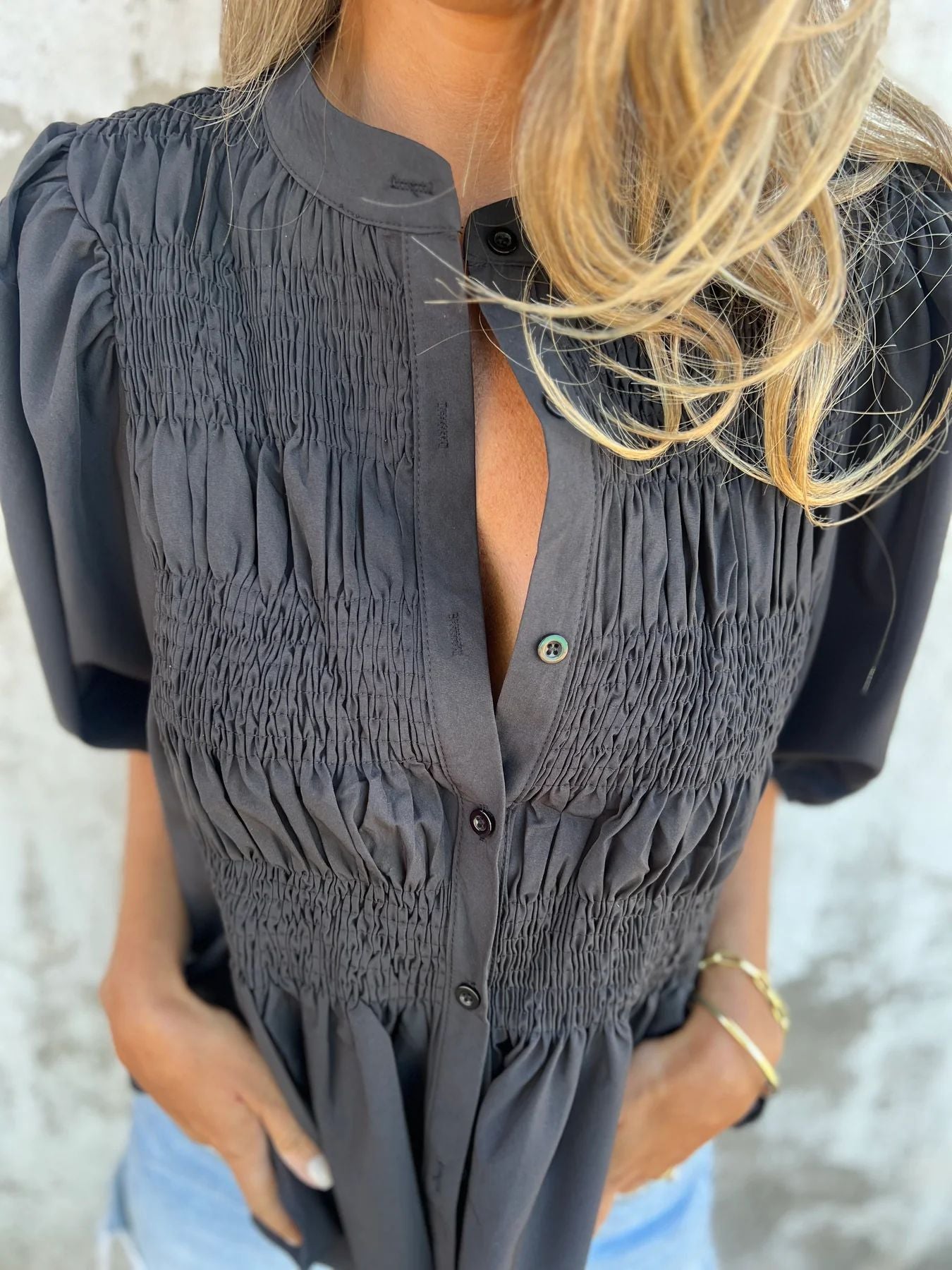 Selin | Elegante blouse met pofmouw