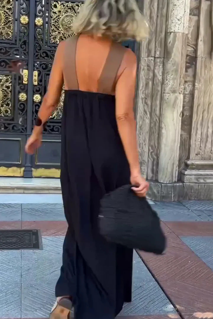 Liane | Wijde jumpsuit met chique gekruiste schouderband