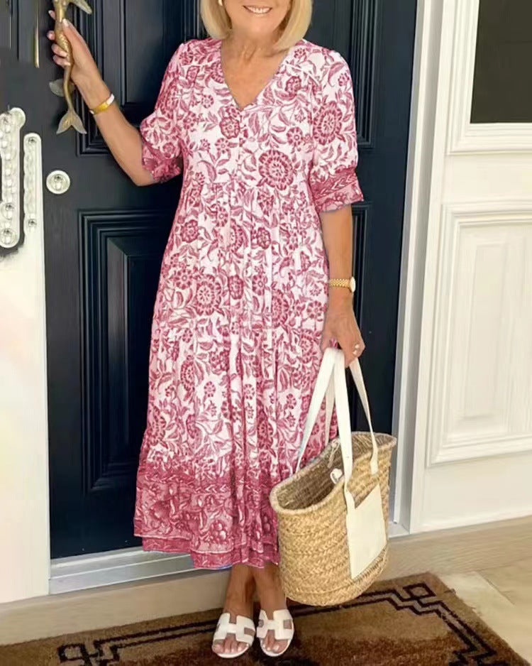 Estelle | Luchtige midijurk met bloemenprint