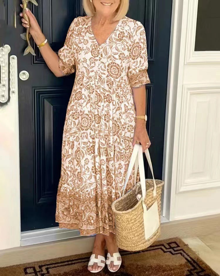 Estelle | Luchtige midijurk met bloemenprint