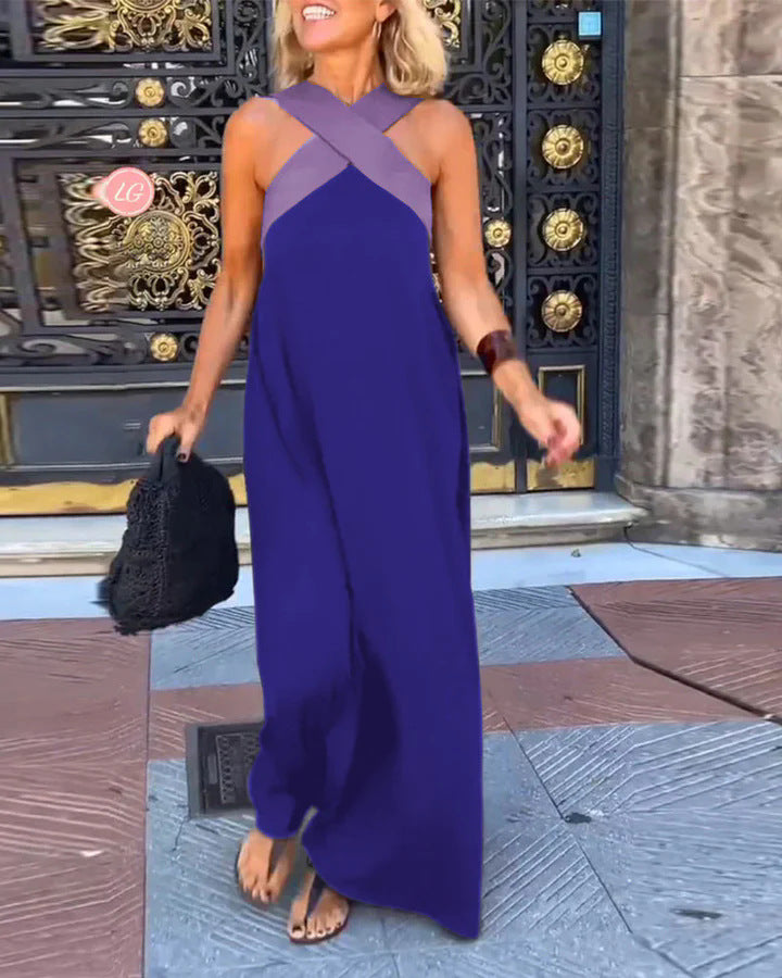 Liane | Wijde jumpsuit met chique gekruiste schouderband