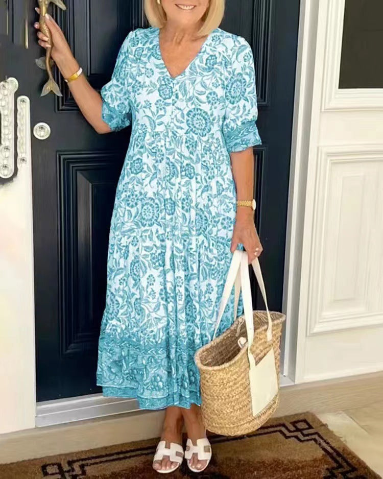 Estelle | Luchtige midijurk met bloemenprint