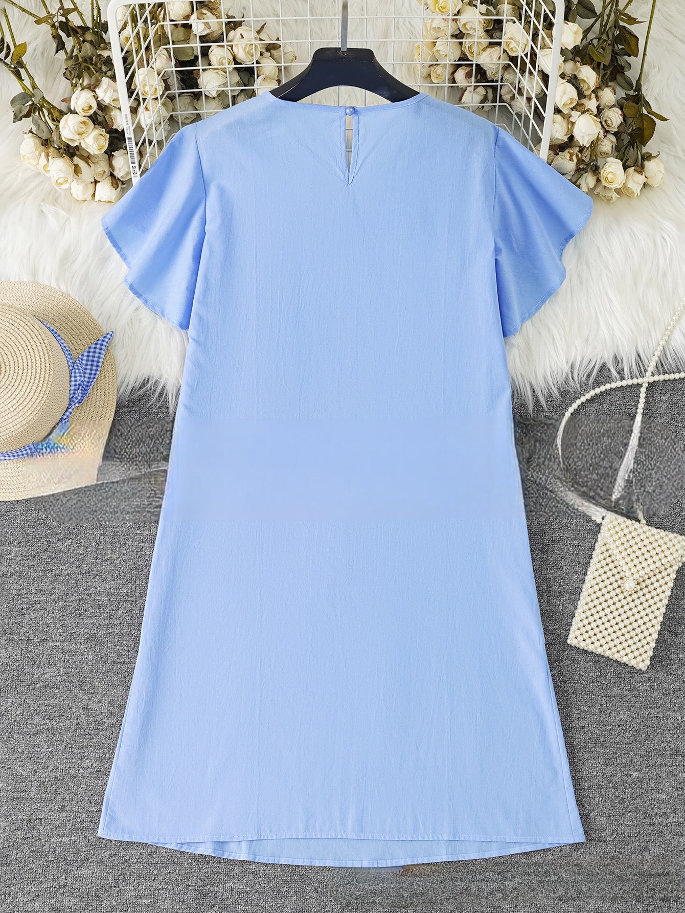 Cécile | Zomerse linnen midi-jurk met volantdetails