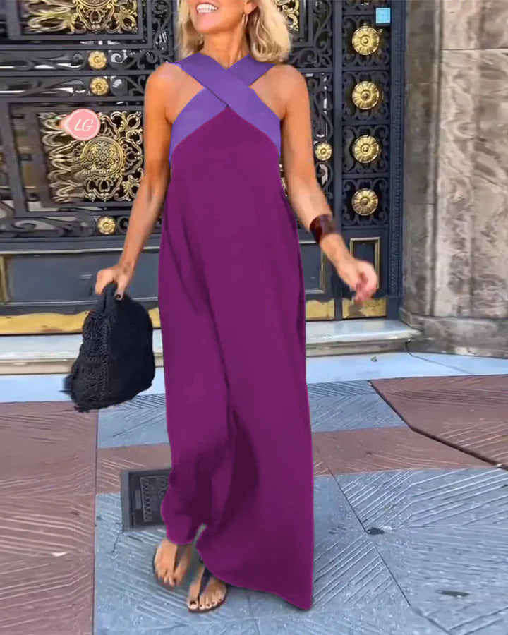 Liane | Wijde jumpsuit met chique gekruiste schouderband