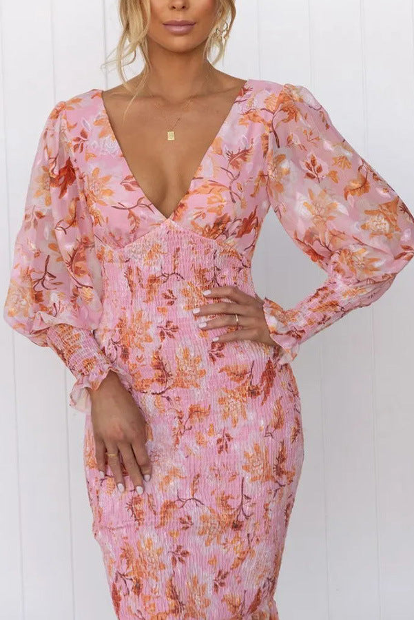 Naïa | Midi-jurk met bloemenprint