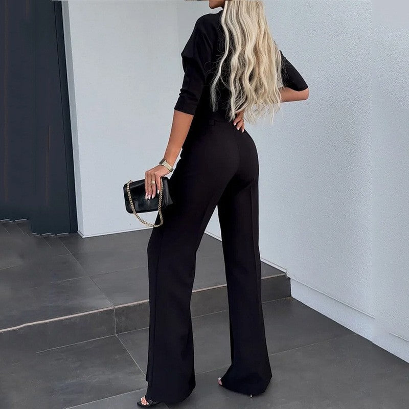 Noëlle | moderne croptop-set met wide leg broek