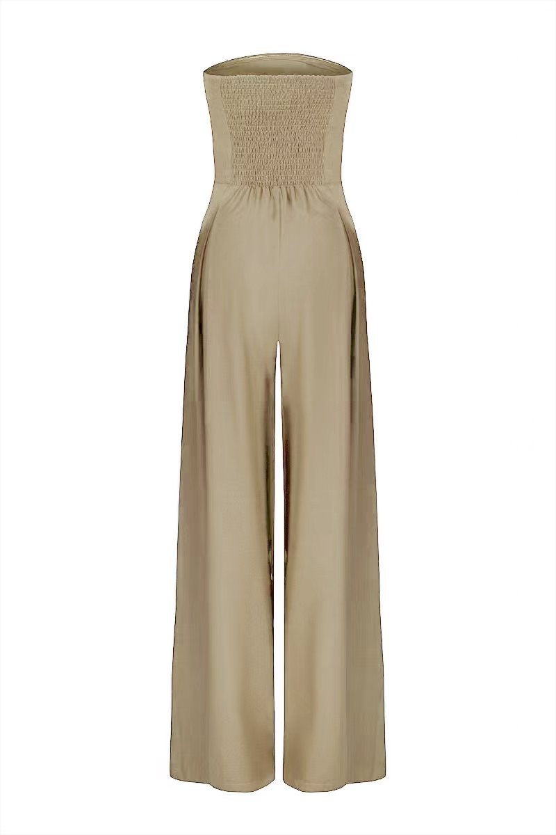 Léa | Strapless jumpsuit met wijde pijpen