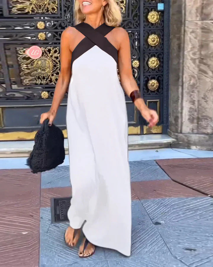Liane | Wijde jumpsuit met chique gekruiste schouderband