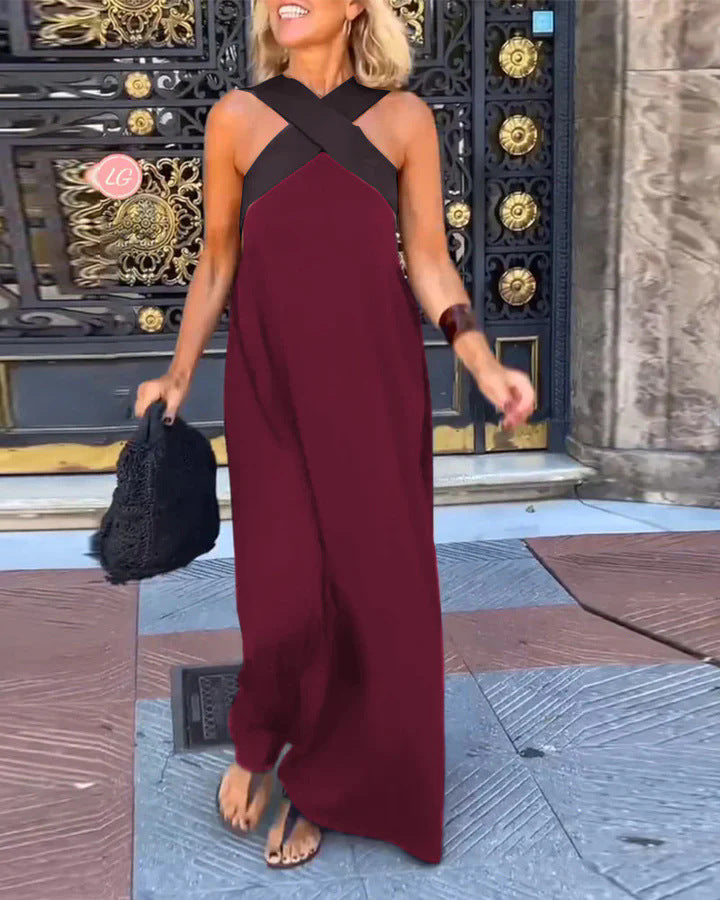 Liane | Wijde jumpsuit met chique gekruiste schouderband