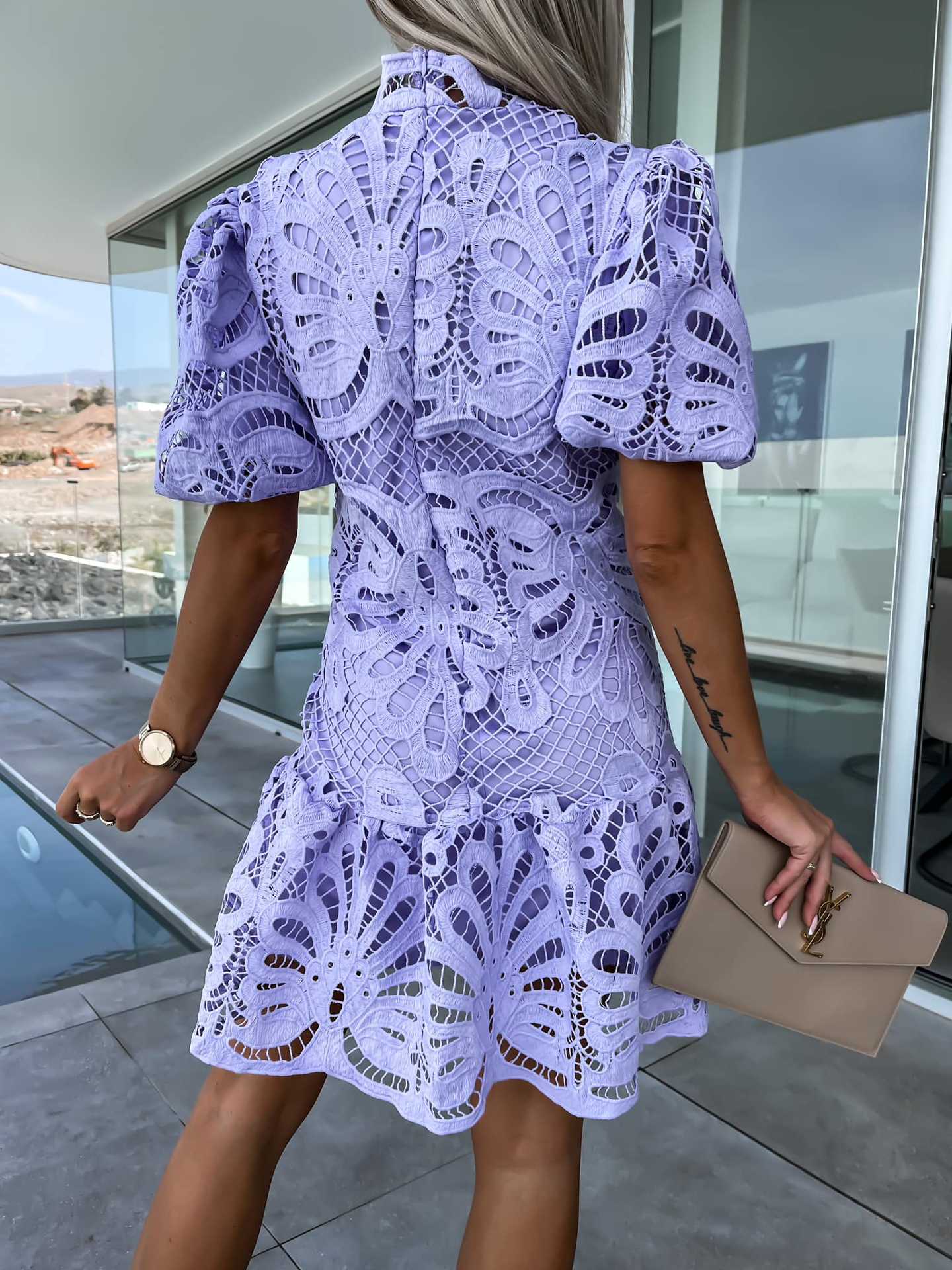 Isaline | Robe courte en dentelle