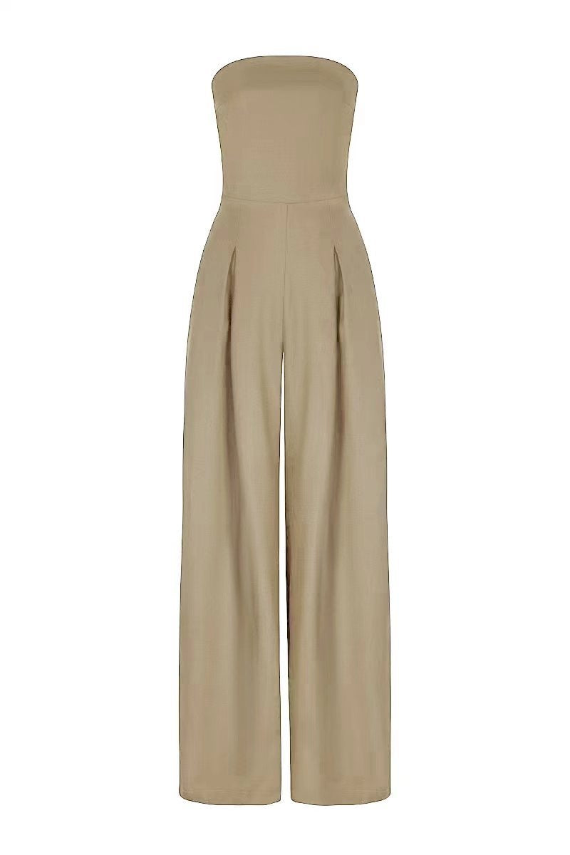 Léa | Strapless jumpsuit met wijde pijpen
