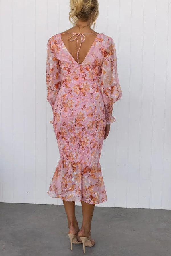 Naïa | Midi-jurk met bloemenprint