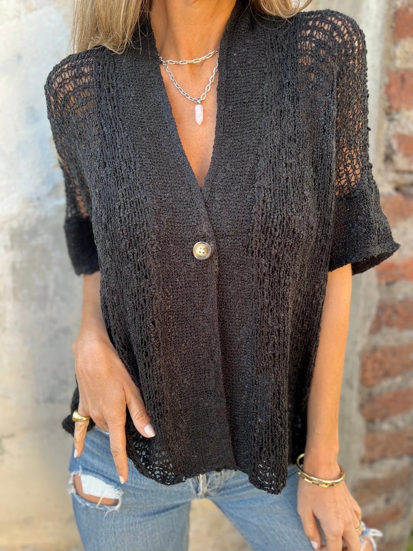 Carol | Luchtig gebreid vest