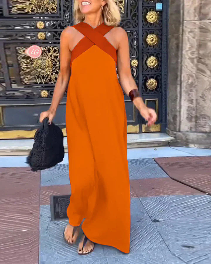 Liane | Wijde jumpsuit met chique gekruiste schouderband