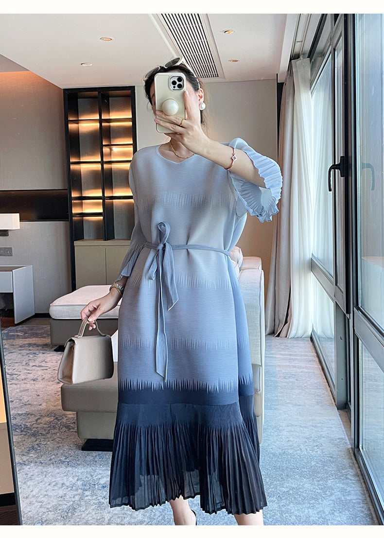 Nahla | Plissé midijurk met subtiele ombre-effect