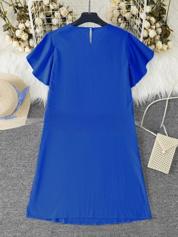 Cécile | Zomerse linnen midi-jurk met volantdetails