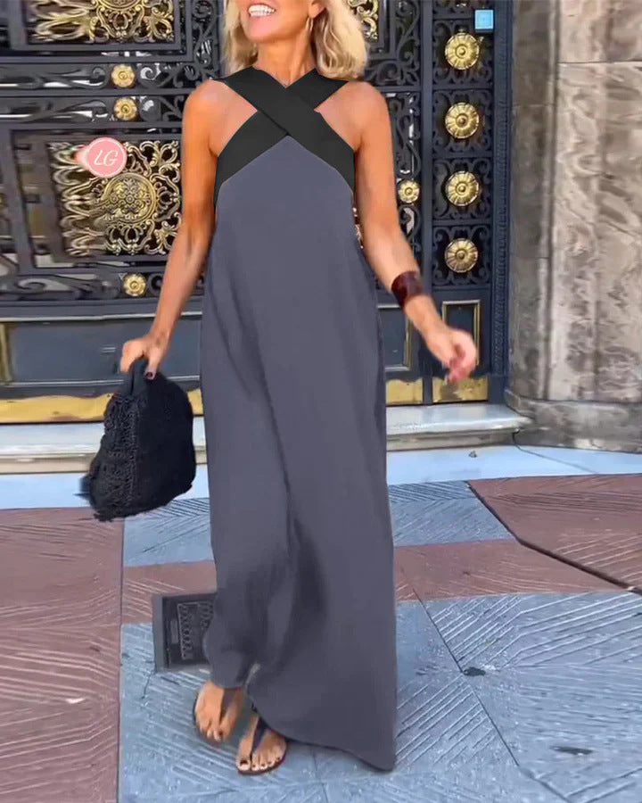 Liane | Wijde jumpsuit met chique gekruiste schouderband