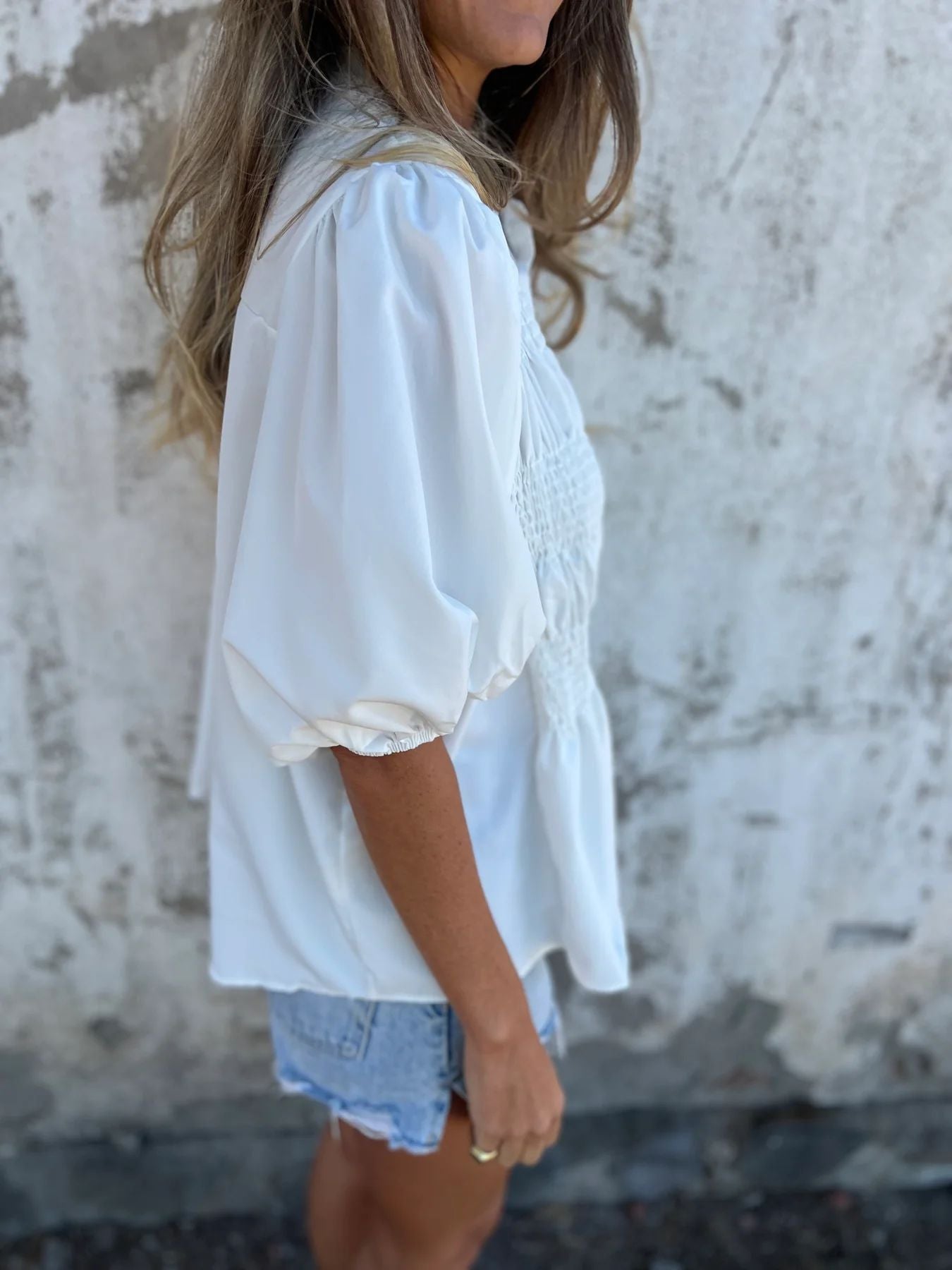 Selin | Elegante blouse met pofmouw