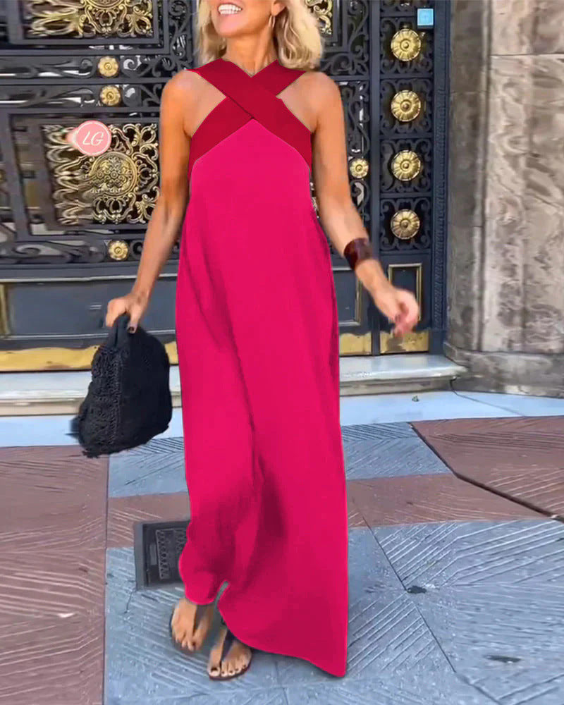 Liane | Wijde jumpsuit met chique gekruiste schouderband