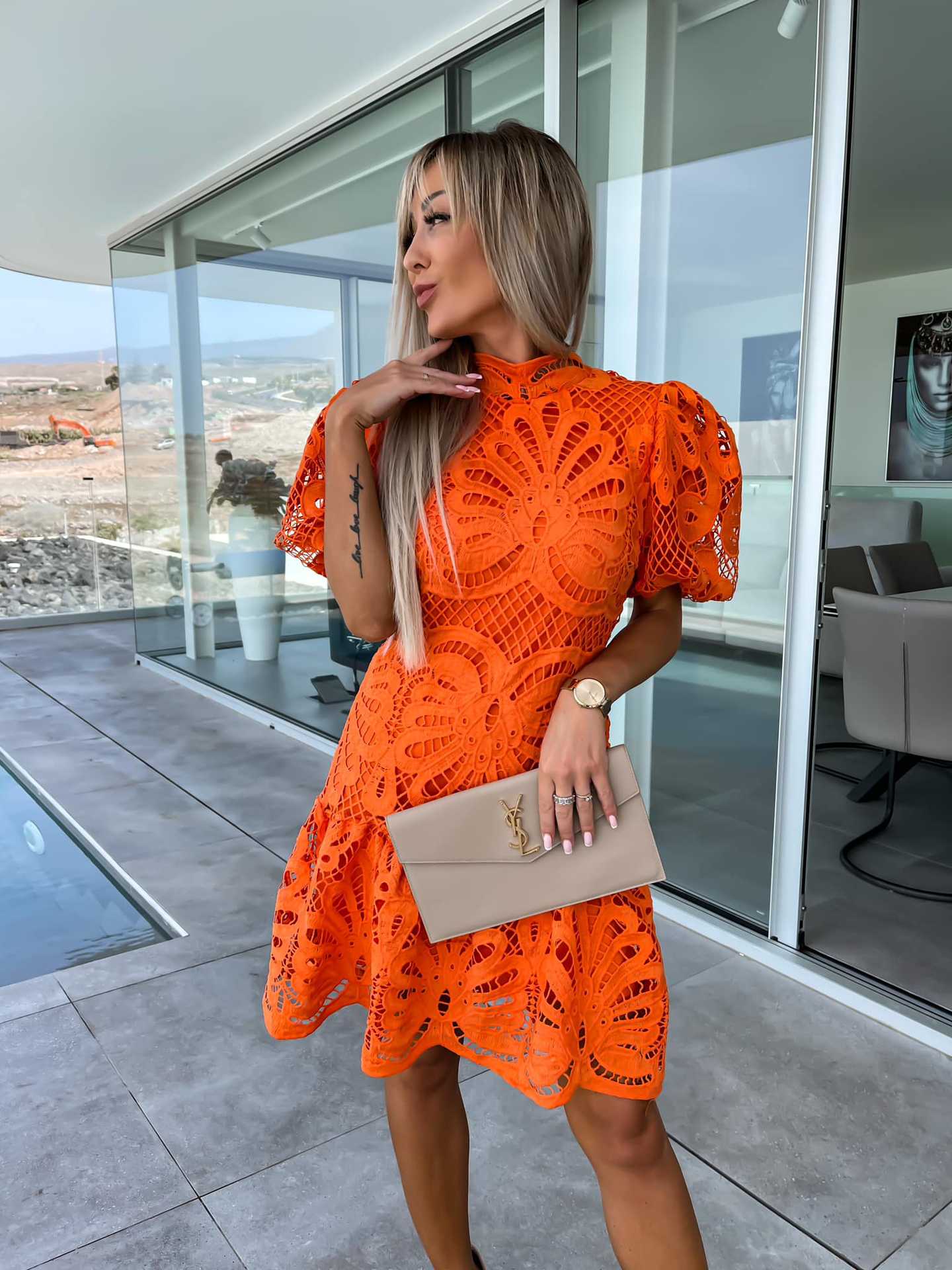 Isaline | Kanten mini-jurk