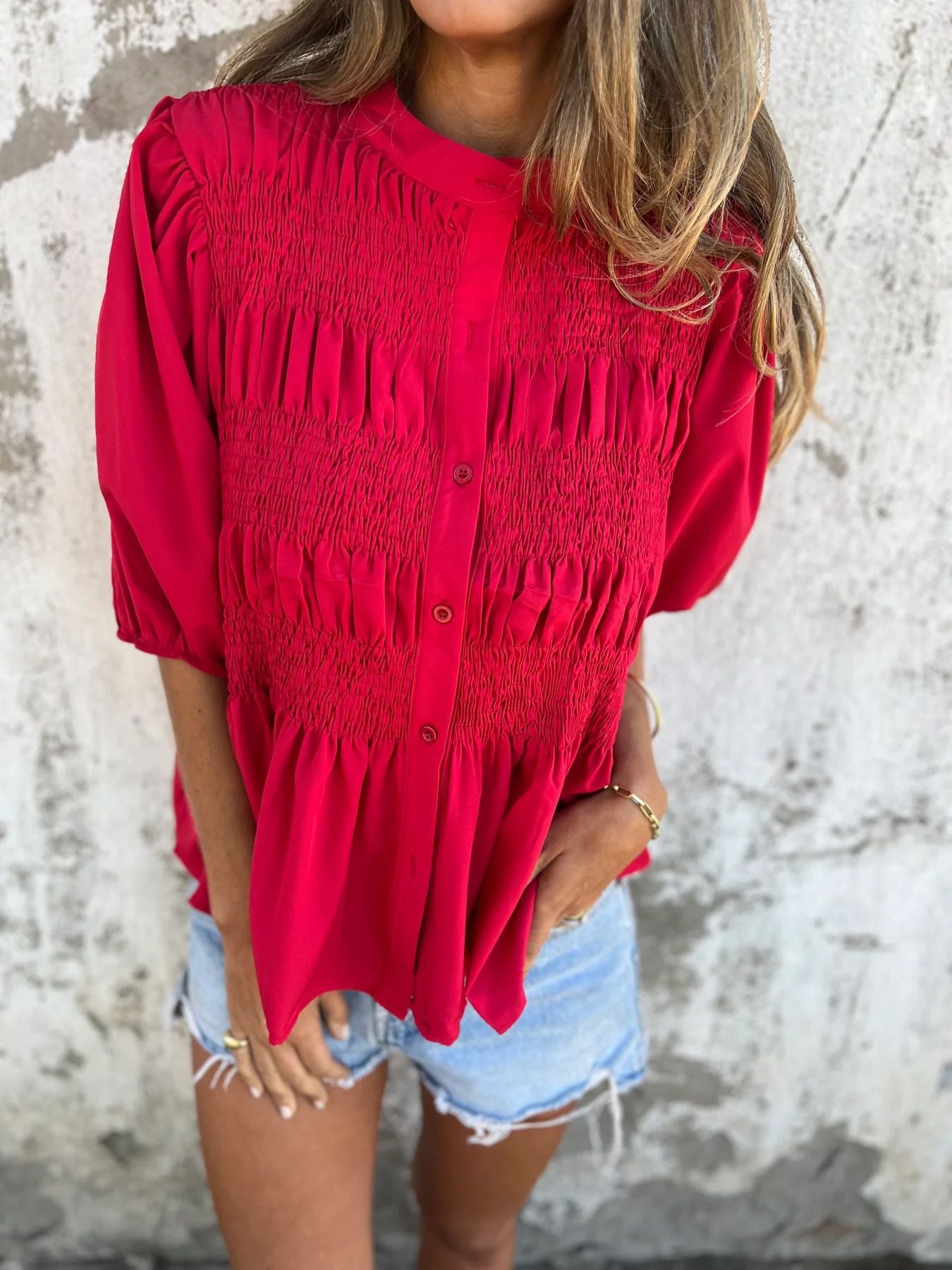 Selin | Elegante blouse met pofmouw
