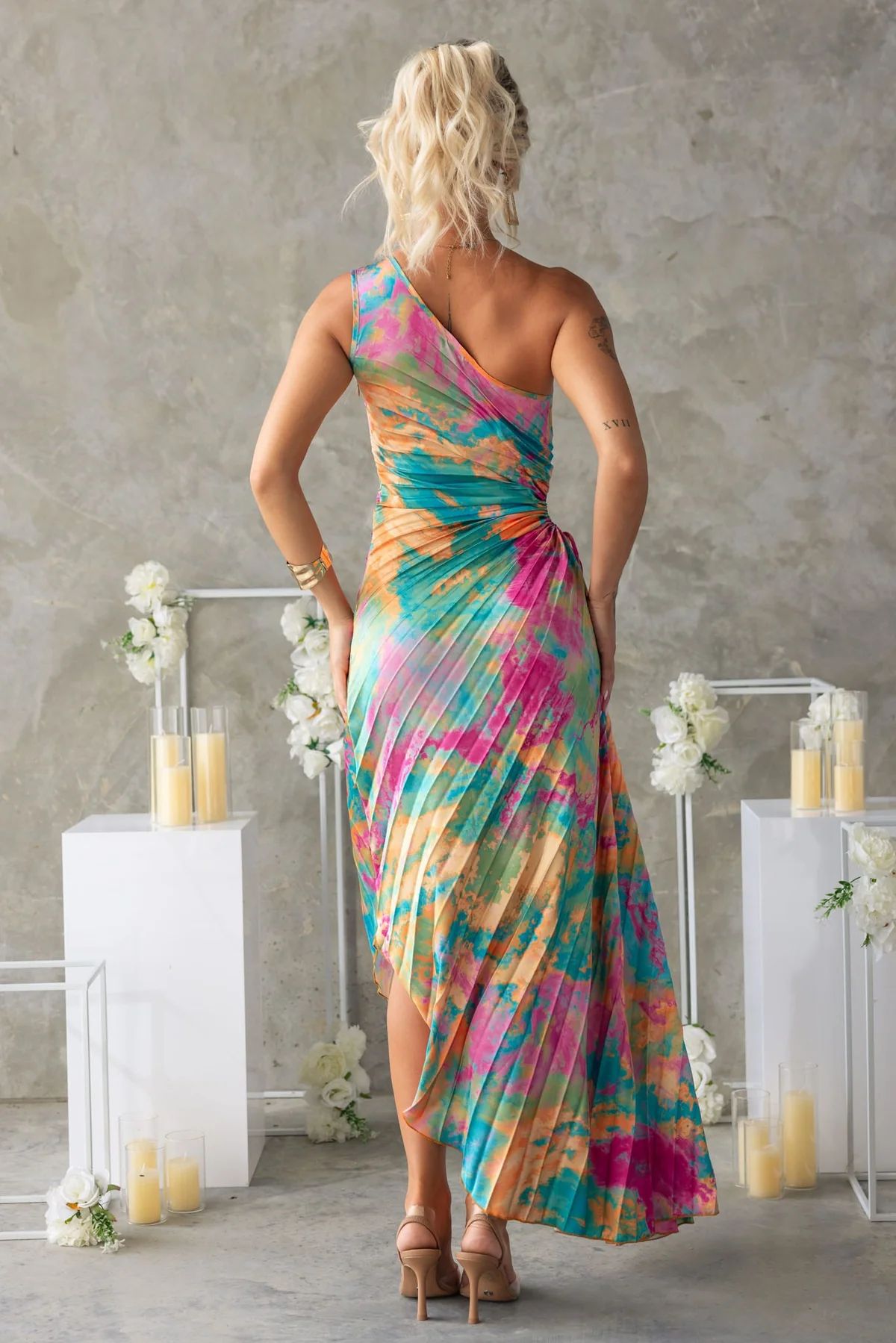 Amira | Robe longue asymétrique à imprimé