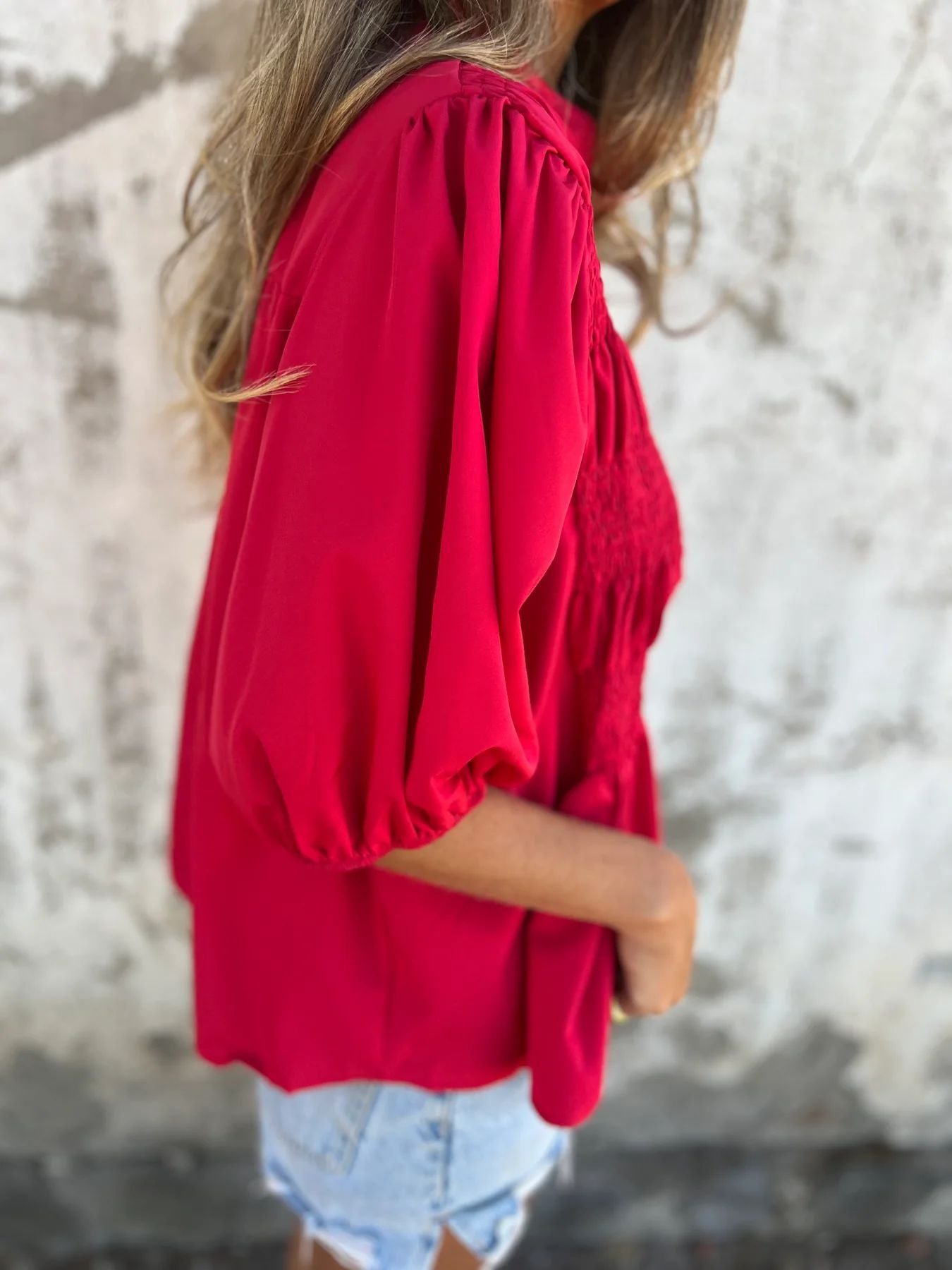 Selin | Elegante blouse met pofmouw