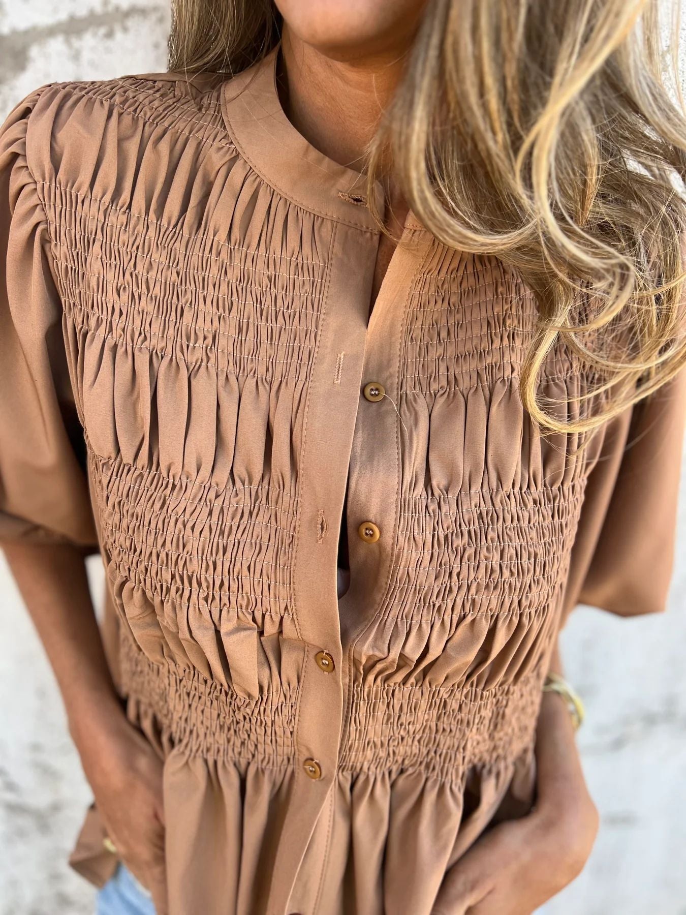 Selin | Elegante blouse met pofmouw