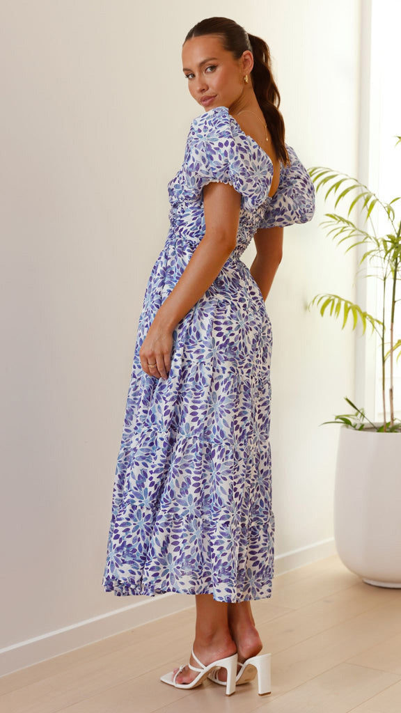 Isla | Maxi-jurk met taillecut-out en print