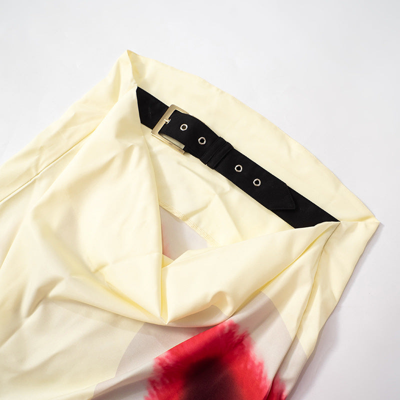 Liora | Robe longue bustier à dos nu avec imprimé fleuri
