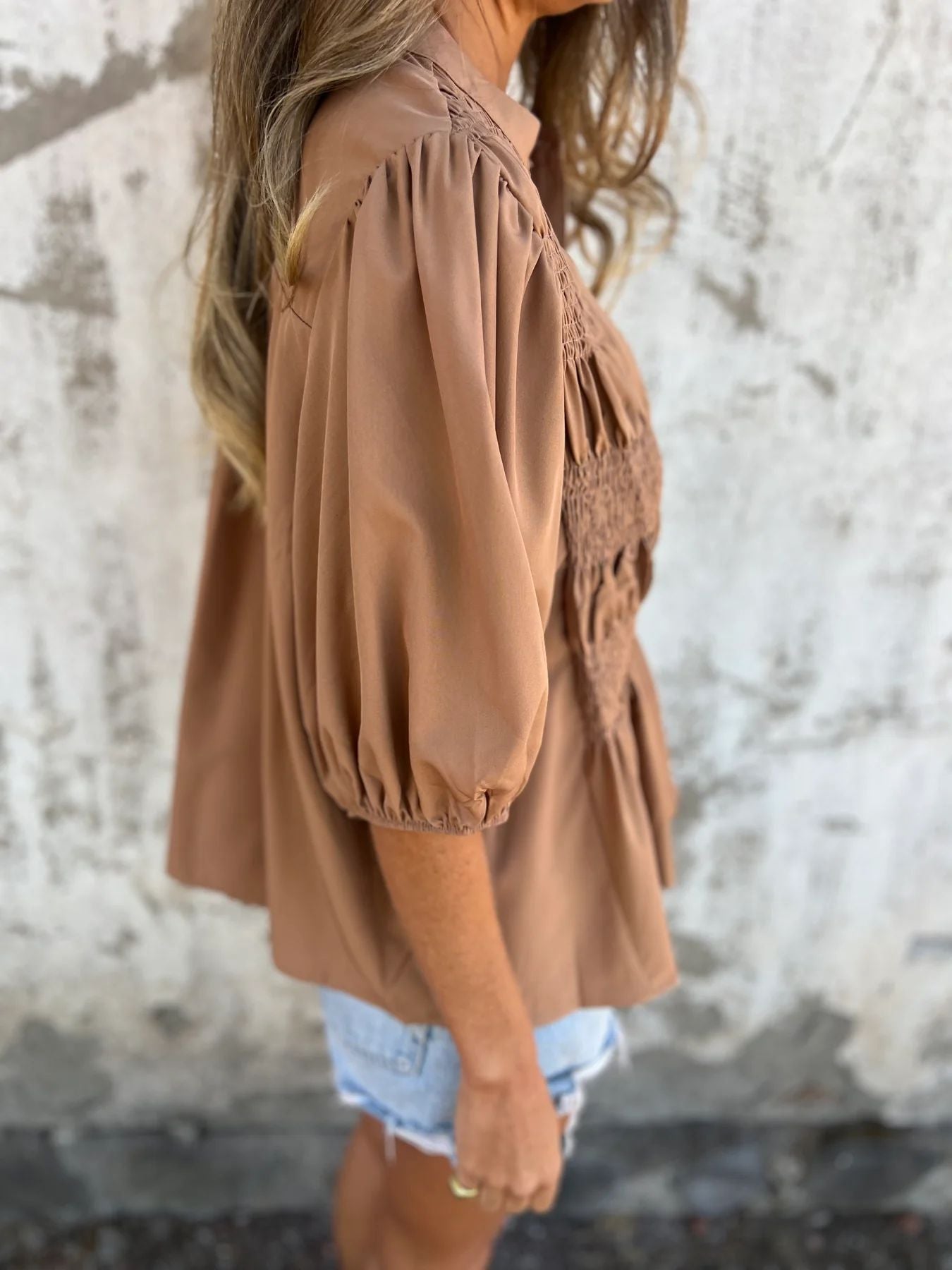 Selin | Elegante blouse met pofmouw