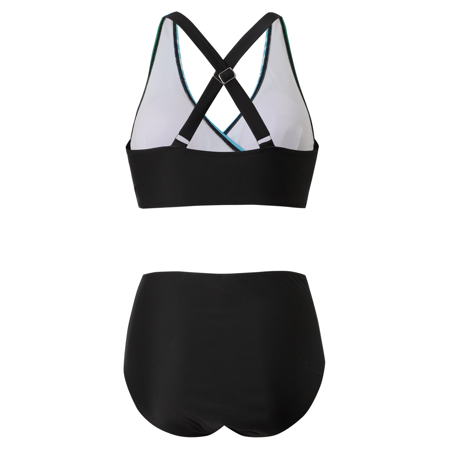 Nia | Hippe bikini met kleurrijke banden en ondersteunende top