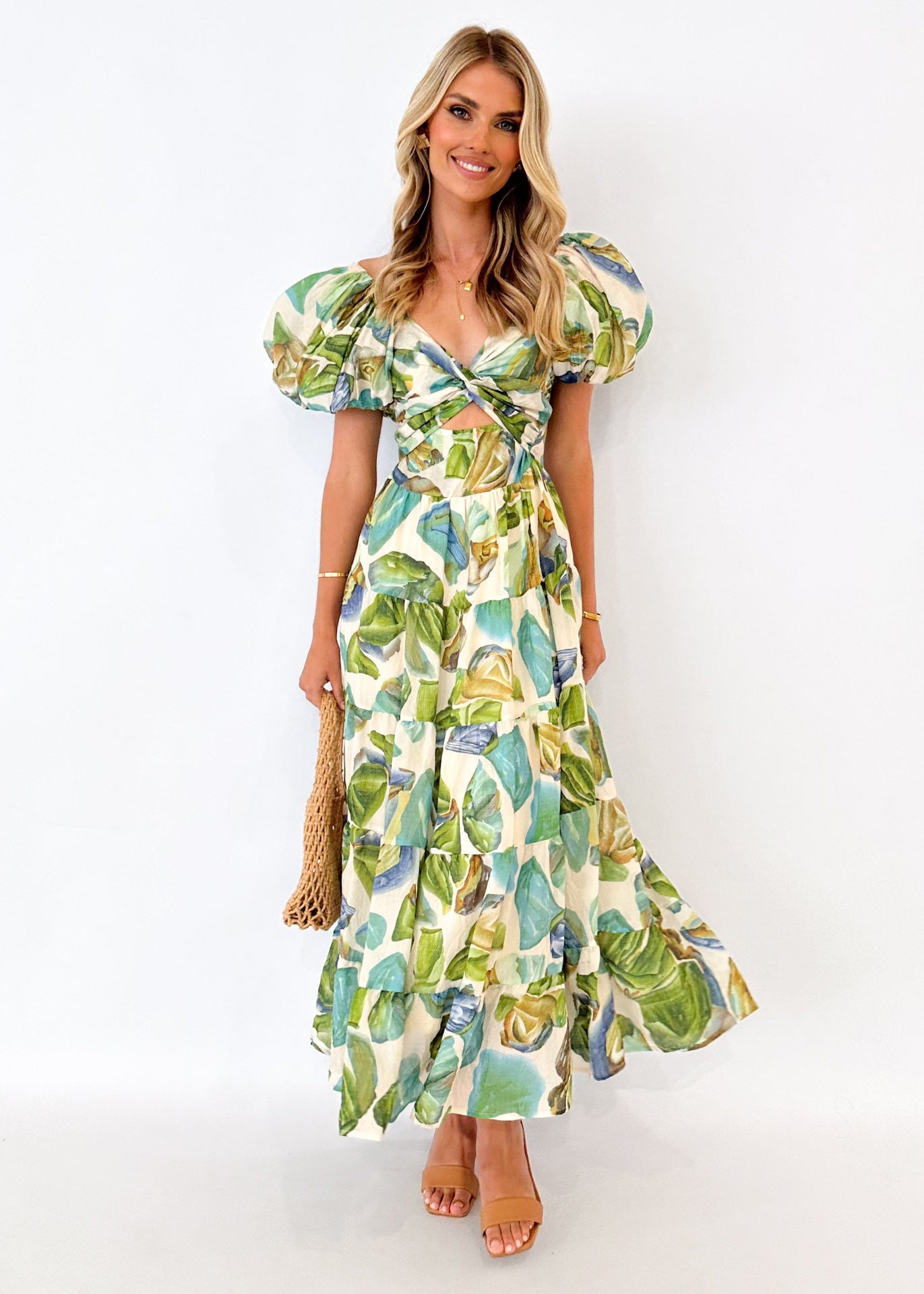 Isla | Maxi-jurk met taillecut-out en print