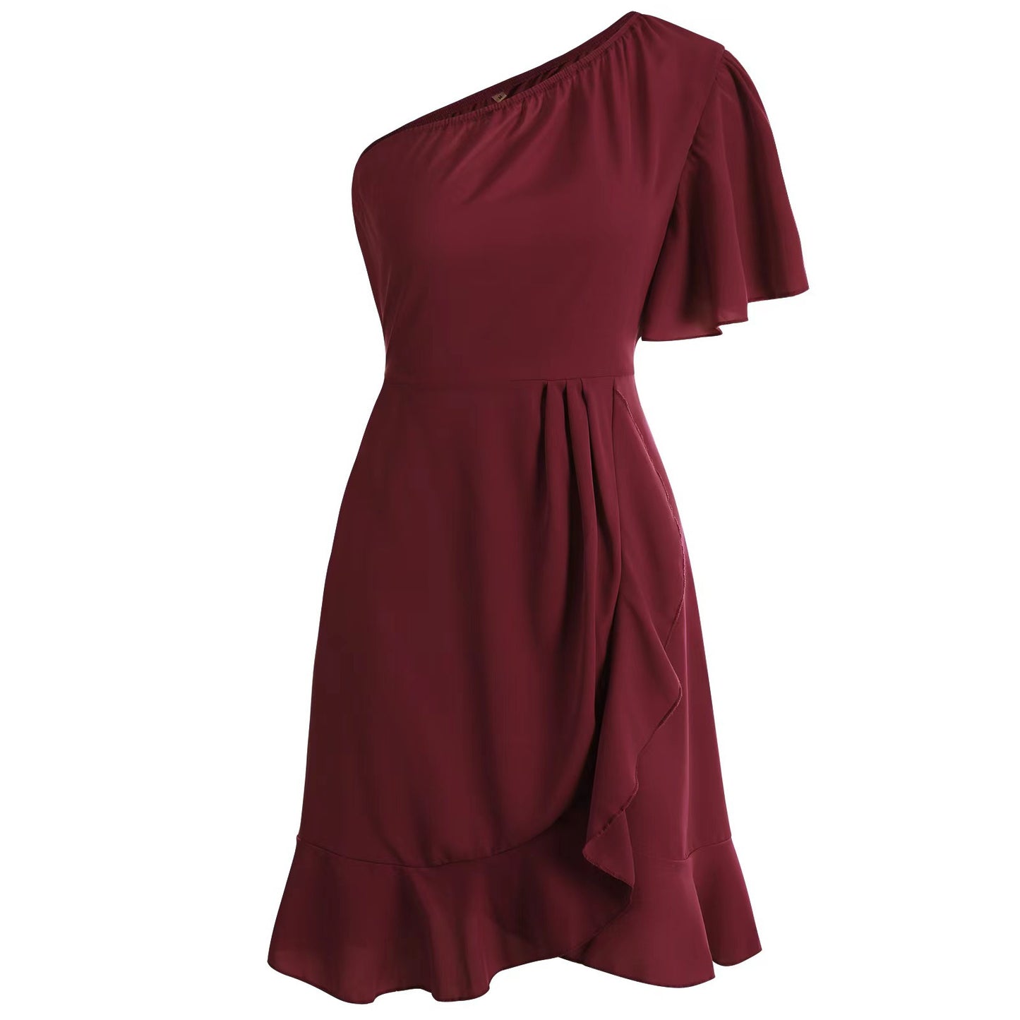 Livia | One-shoulder jurk met ruches