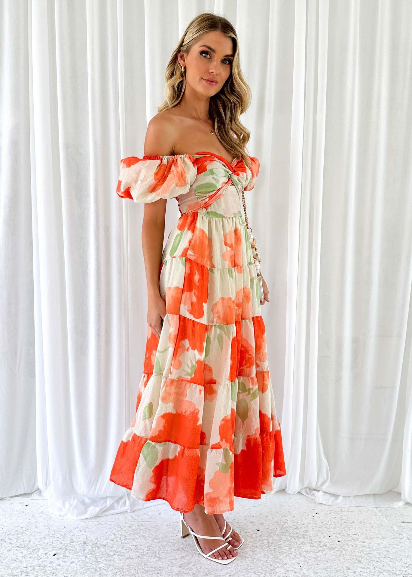 Isla | Maxi-jurk met taillecut-out en print