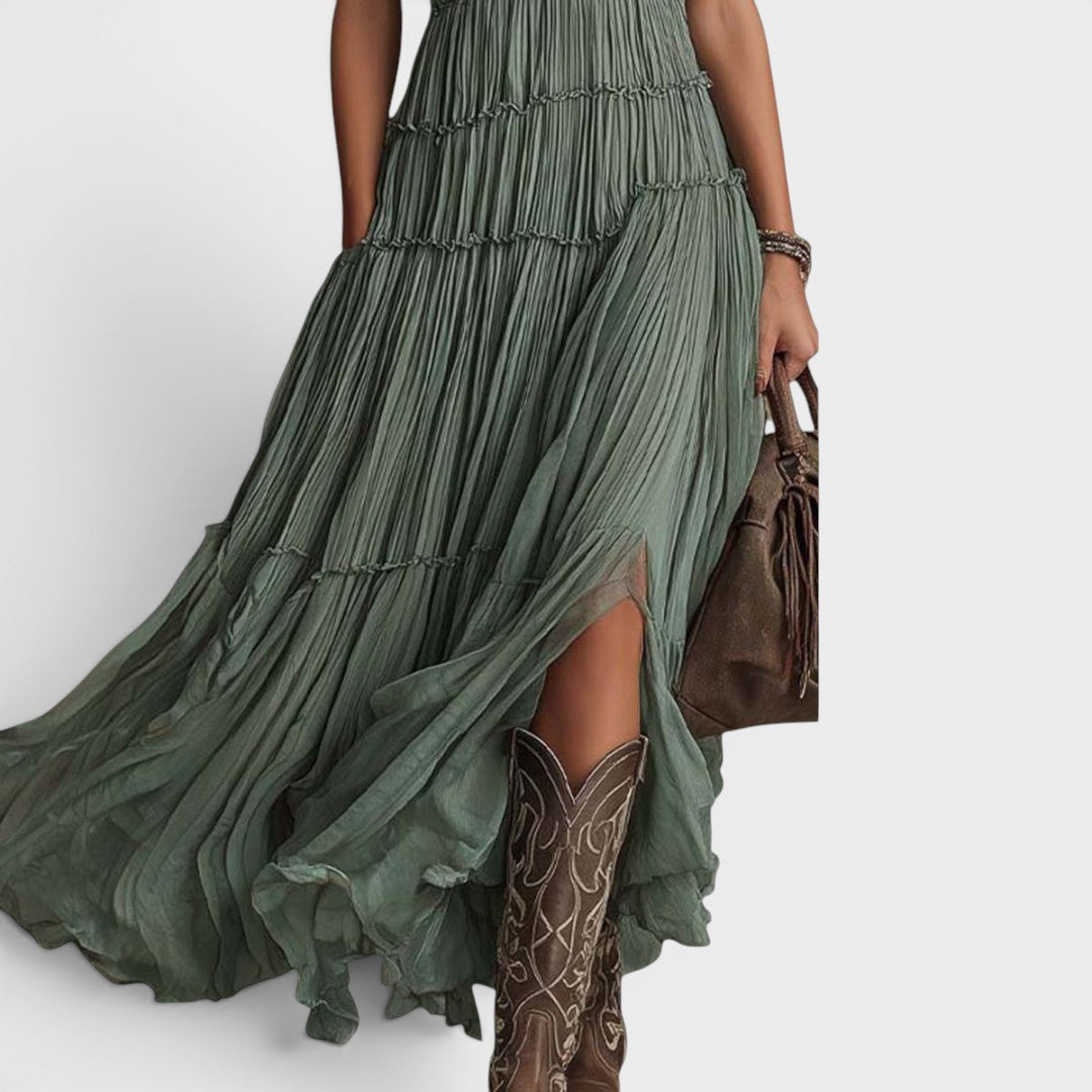 Maïa | Robe bohème longue à décolleté en V