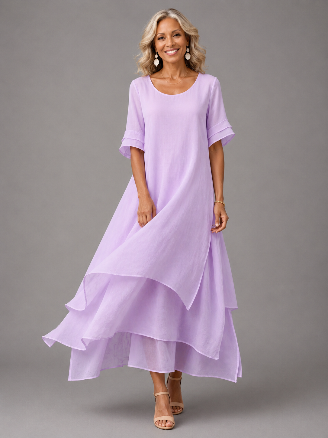 Liora | Robe Longue Fluide à Volants