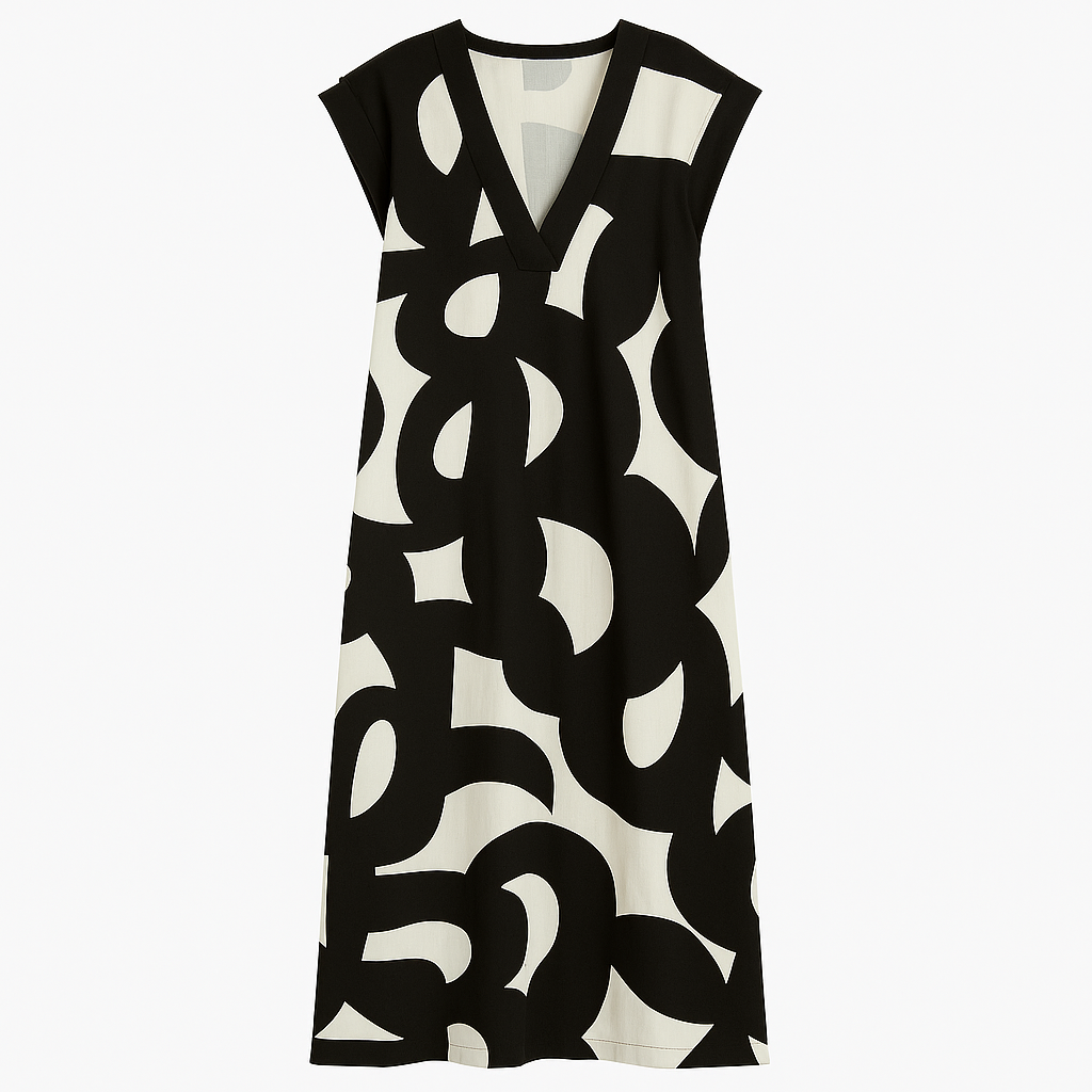 Valérie | Robe à col en V coupe évasée
