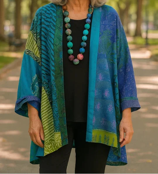 Maëlle | Kimono Fluide à Imprimé Coloré