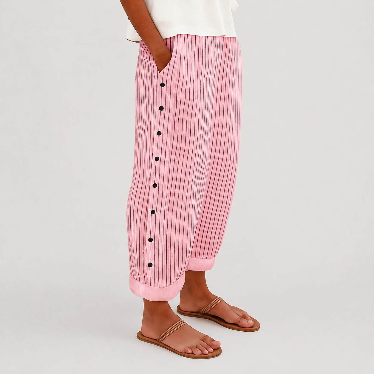 Barbar | Pantalon Rayé à Boutons