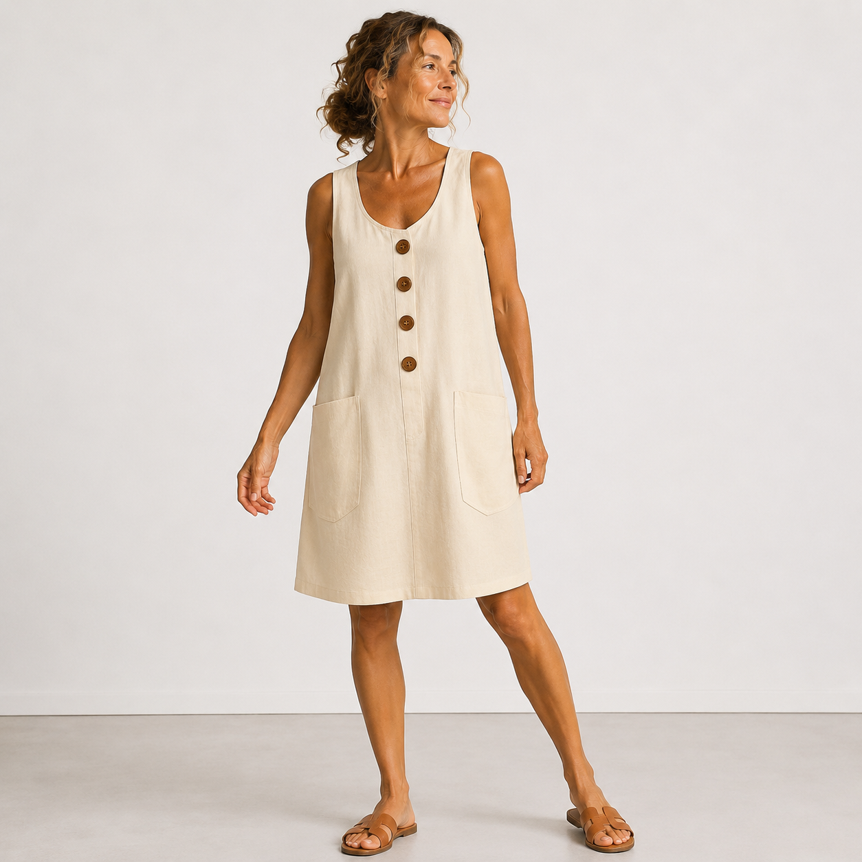 Romane | Robe d'Été à Boutons