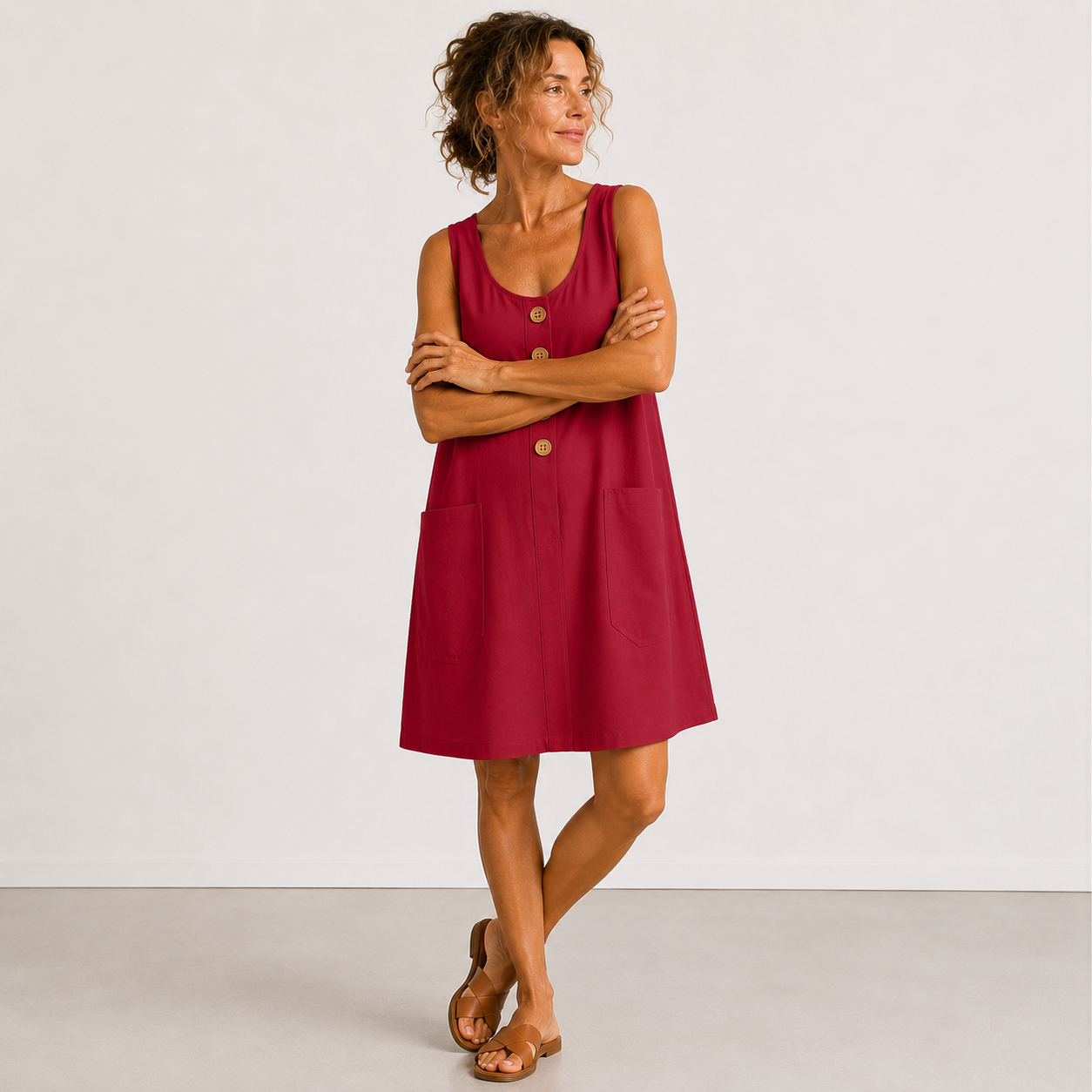 Romane | Robe d'Été à Boutons