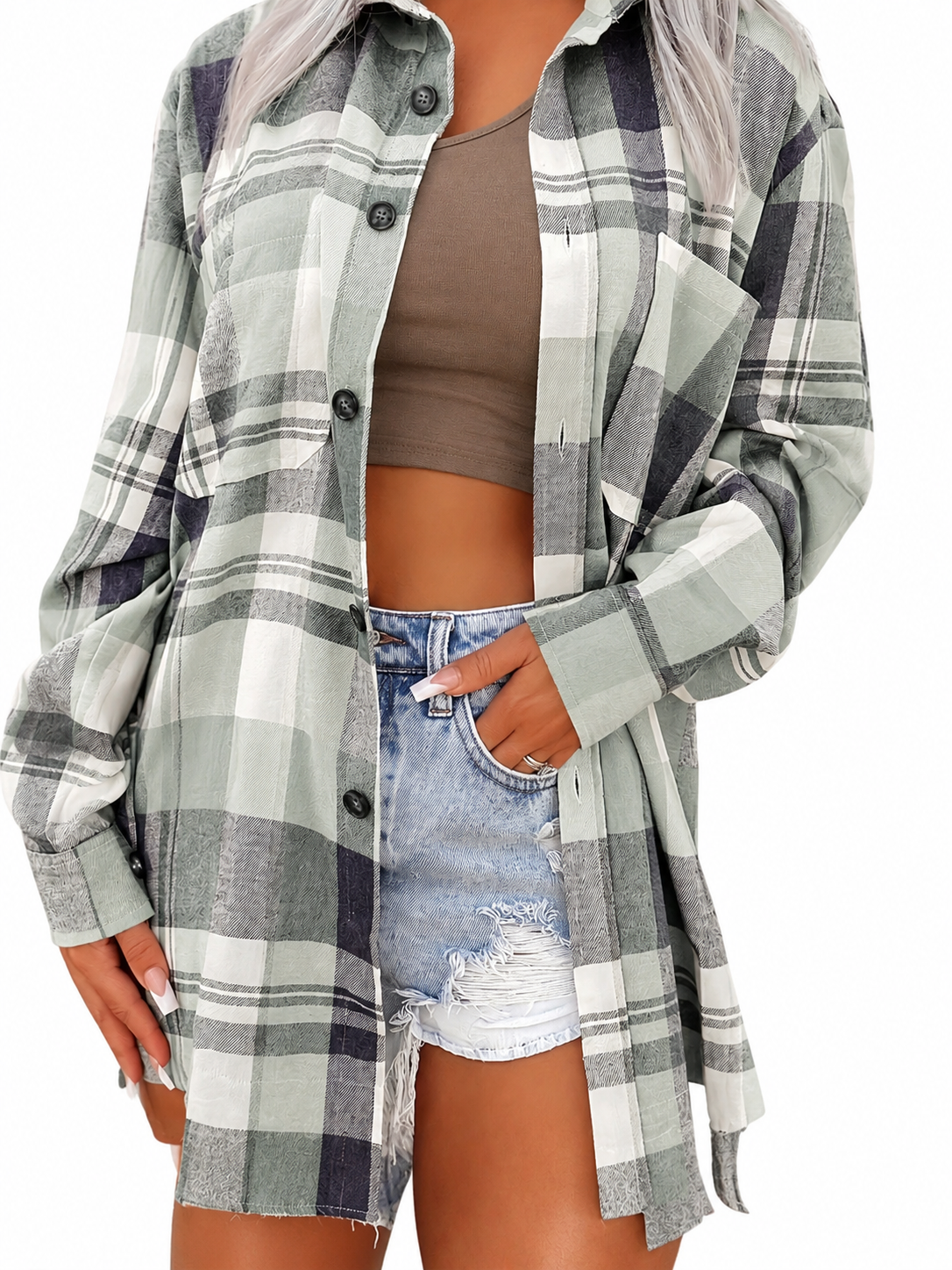Émilie | Chemise Décontractée à Carreaux