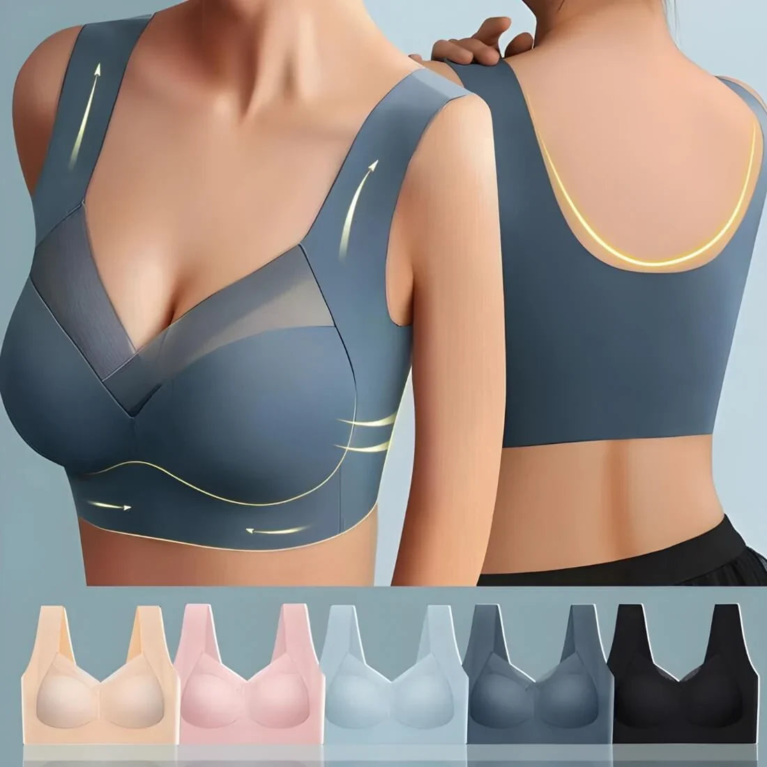 Séraphine | Pack de 5 soutiens-gorge sculptants décolleté V en mesh