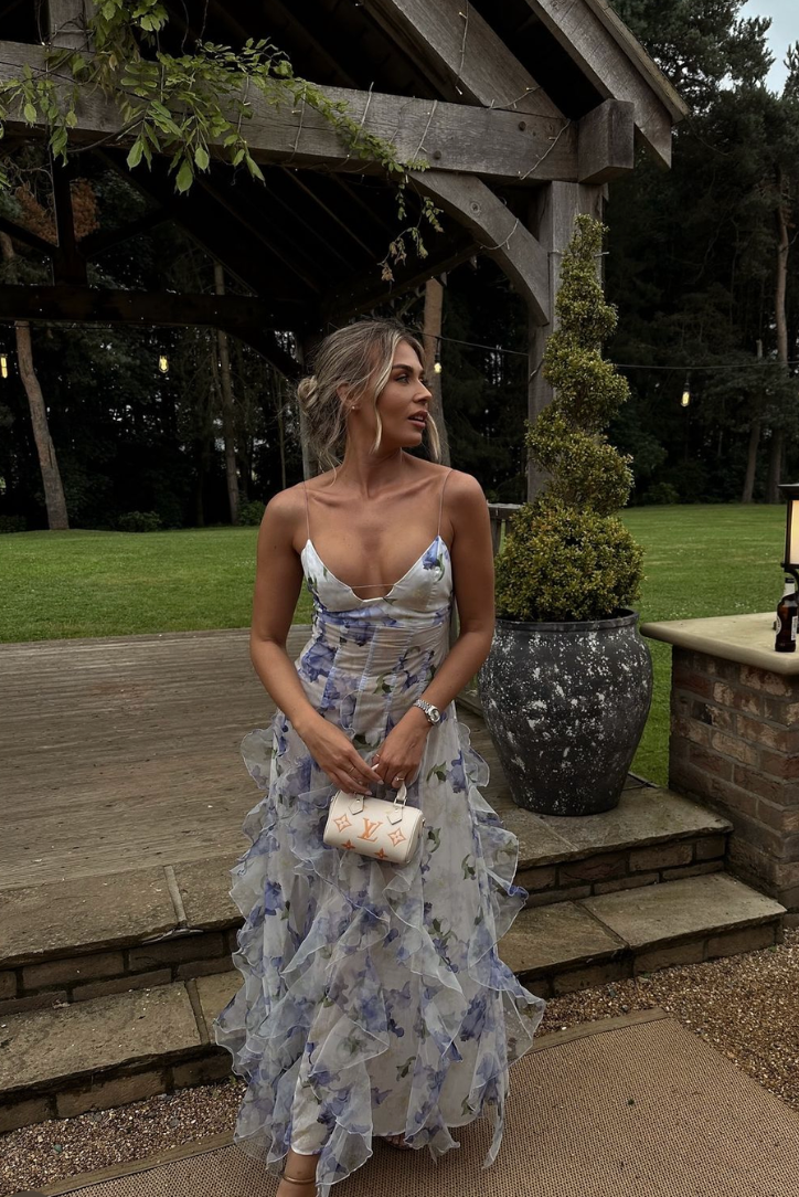 Maisie | Romantische ruffle maxi-jurk met bloemenprint