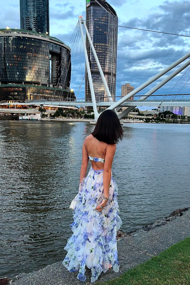 Maisie | Romantische ruffle maxi-jurk met bloemenprint