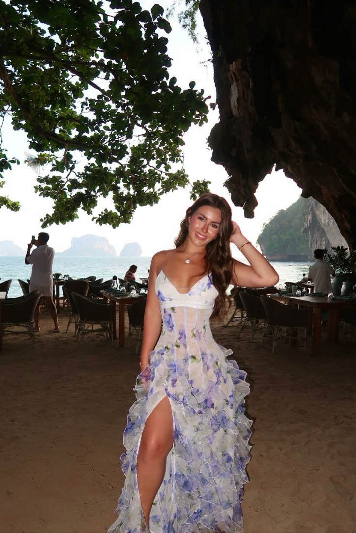 Maisie | Romantische ruffle maxi-jurk met bloemenprint