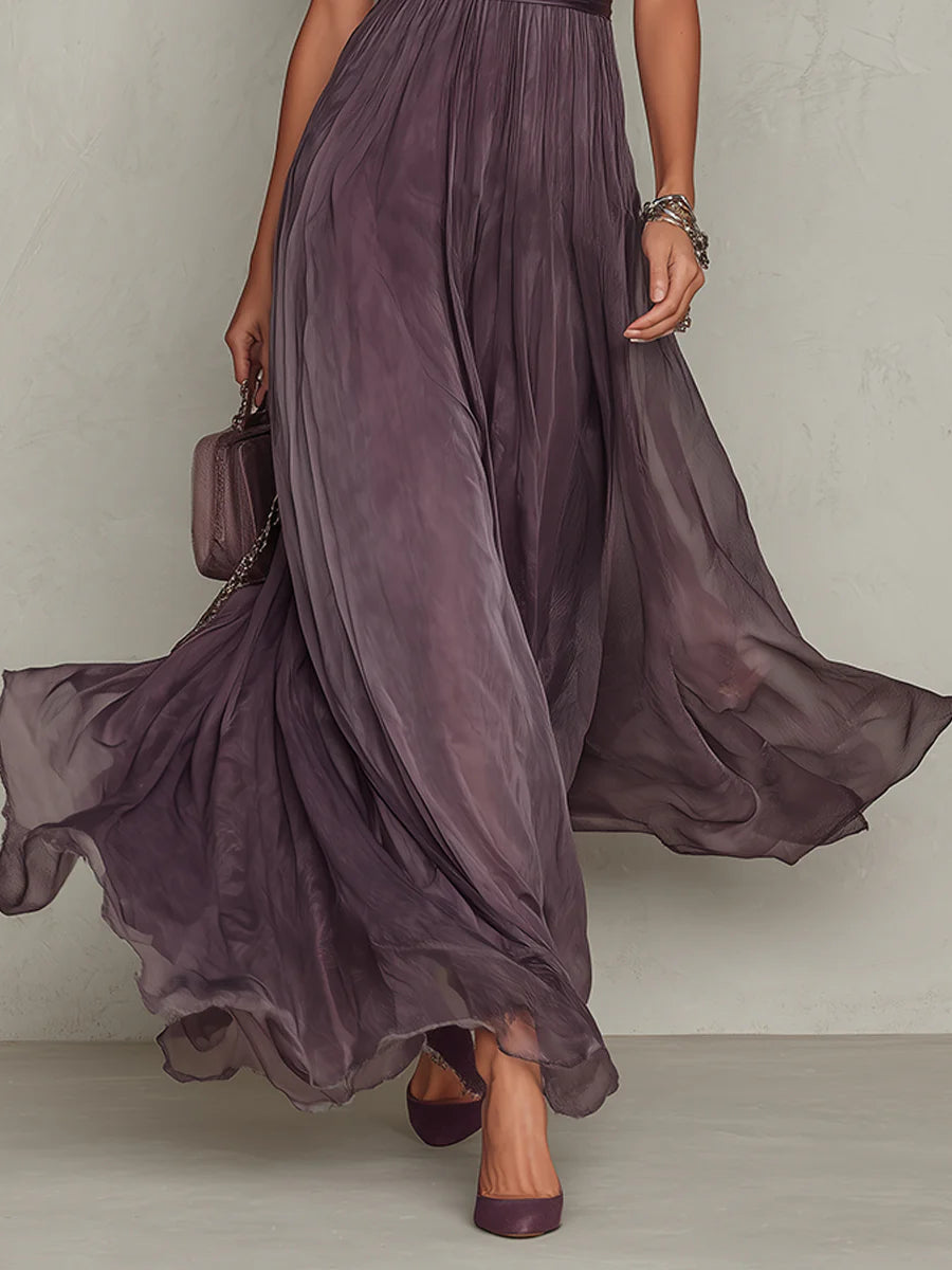 Flavia | Robe midi plissée à col montant