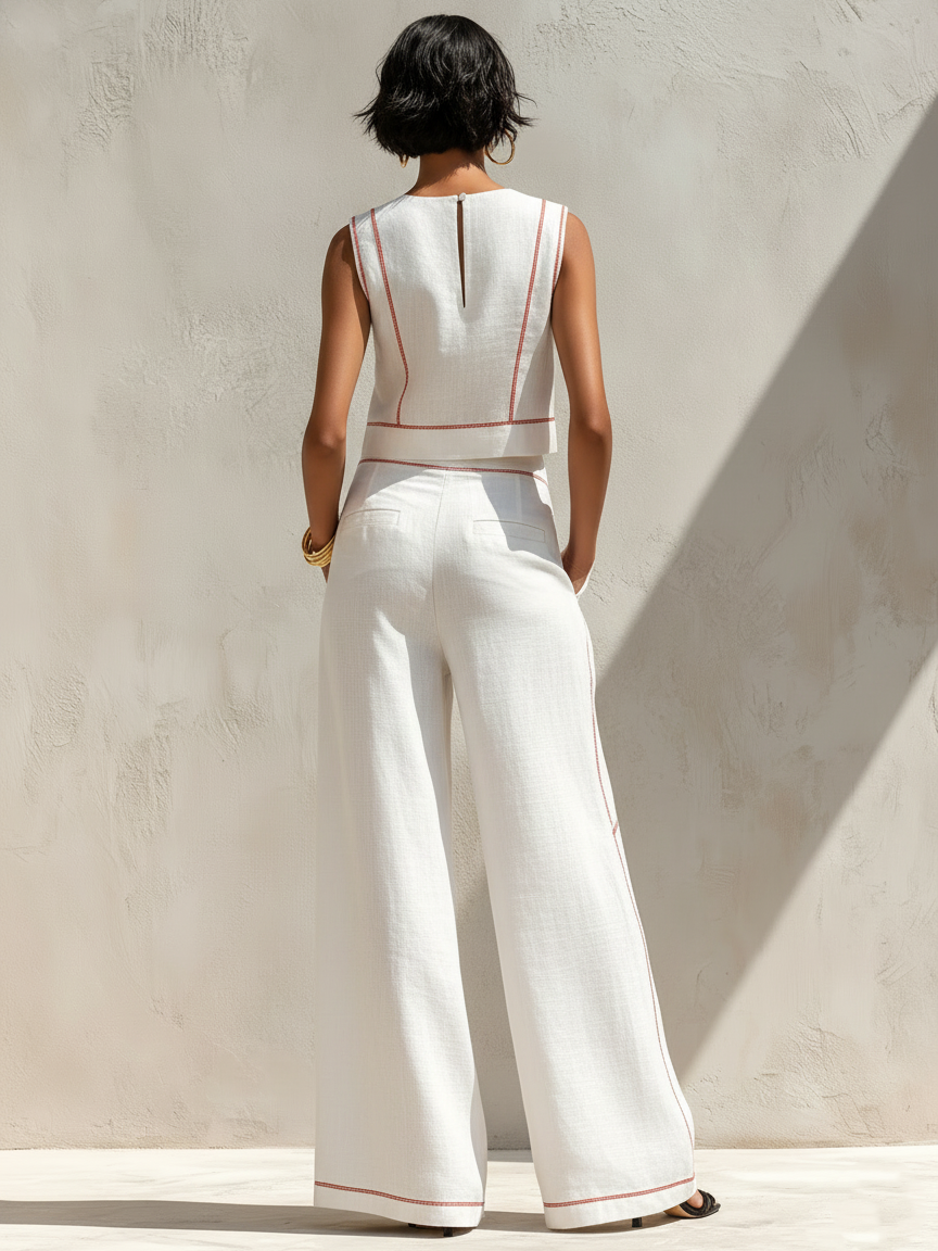 Élise | Ensemble Élégant à Pantalon Large