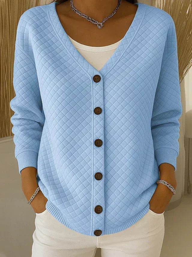 Leonor | Veste en Tricot Matelassée avec Boutons